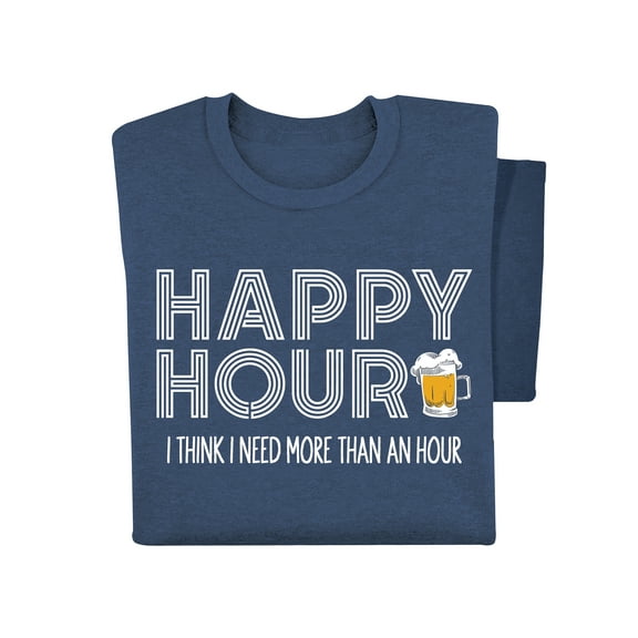 Collections Etc Happy Hour Beer Short Sleeve Novelty Graphic Tee