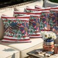 thumbnail image 4 of 2 Pack Outdoor Waterproof Throw Pillow Covers,Independence Day Sunflower Leopard USA Flag Decorative Patio Pillowcases for Chair Couch Sofa 18x18in, 4 of 9