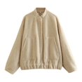 thumbnail image 5 of Wyzesi Fall Coats for Girls Size Fashionable Loose Casual Street Style Solid Color St and Up Collar Concealed Button Jacket Christmas Jackets Costumes, 5 of 5