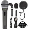 Samson Q2U USB XLR Dynamic Microphone for Windows, Mac, iOS Recording and Podcasting Bundle with Blucoil Pop Filter Windscreen, and 3-FT USB 2.0 Type-A Extension Cable