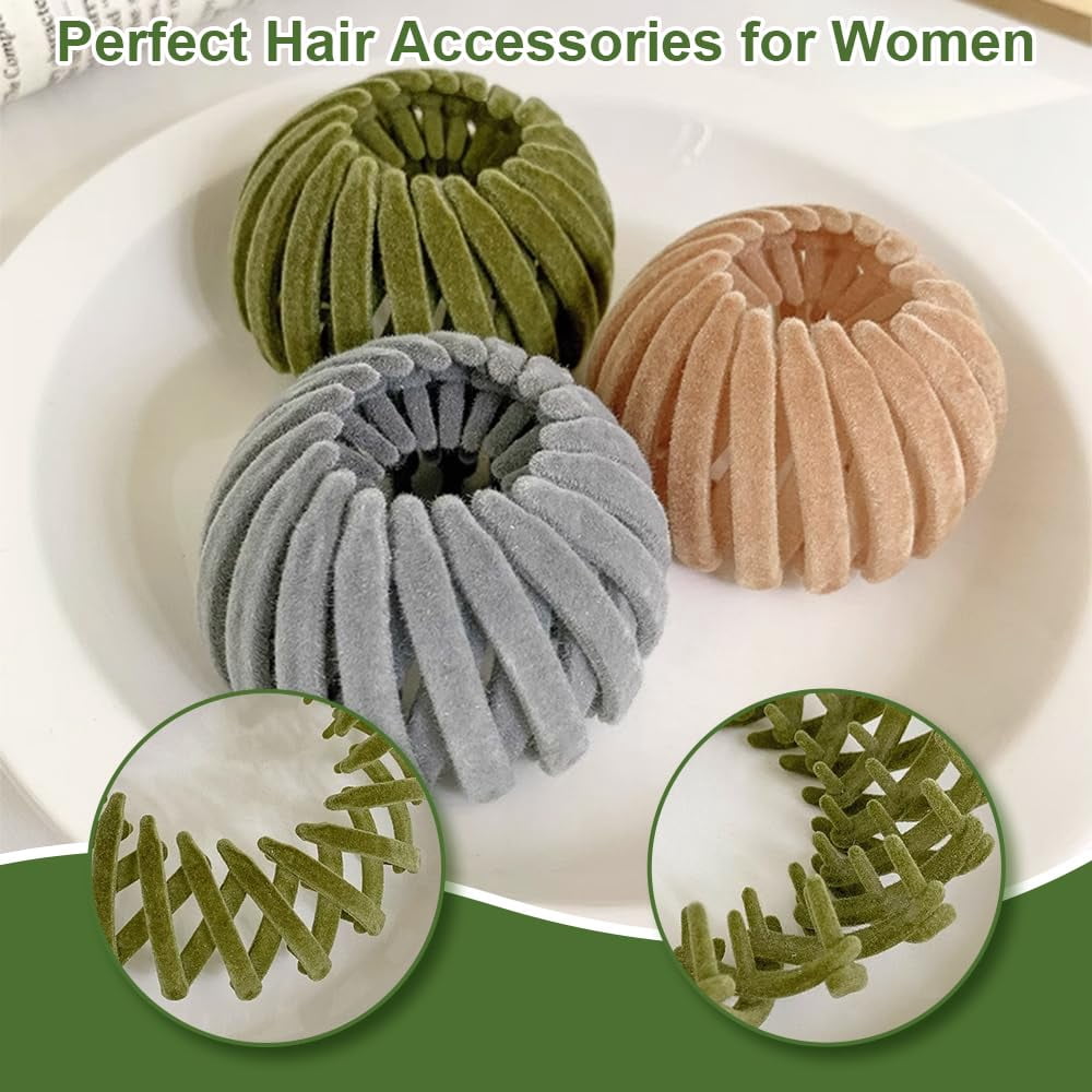 Bird Nest Magic Hair Clips - 2026 New Hair Accessories for Women Thick or Thin Hair, Expandable Hair Bun Makers Plastic Hair Barrettes Hair Scrunchies Lazy Birds Nest Plate Hairpin（Black）