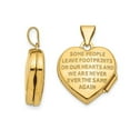 thumbnail image 4 of Footprints Heart Locket Pendant Necklace in 14K Yellow Gold with Chain, 4 of 4