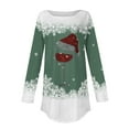 thumbnail image 4 of PUMISAS Christmas Tshirt For Women Long Sleeve T-Shirt Dress Crew Neck Christmas Printed Tunic Blouses Pullover Tops, 4 of 4