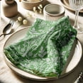 thumbnail image 3 of Vargottam Premium Cotton Muslin Napkins - Set of 12, 20-Inch Green Floral Design, Soft and Absorbent Table Linens Napkins for Dining, Weddings and Special Occasions - Machine Washable, 3 of 7