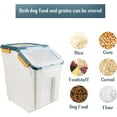 thumbnail image 3 of 2 Pack Rice Storage Container with Measuring Cup 50 lb Flour Storage Container with Wheels, BPA Free Food Storage Container Dog Cat Food Bin Set for Dry Food Sugar, Cereal(Blue), 3 of 14