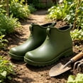 thumbnail image 6 of Women’s Flat Heel Waterproof PVC Ankle Rain Boots, Non-Slip Slip On Short Rubber Footwear for Garden, Kitchen & Outdoor Working Green 8.5, 6 of 7