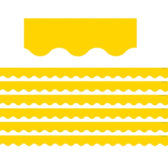 Teacher Created Resources Yellow Gold Scalloped Border Trim, 35 Feet Per Pack, 6 Packs