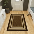thumbnail image 5 of Ottomanson Non-Slip Area Rug for Living Room 3'3" x 5' Durable Low Profile Carpet, Dark Brown Border, 5 of 11