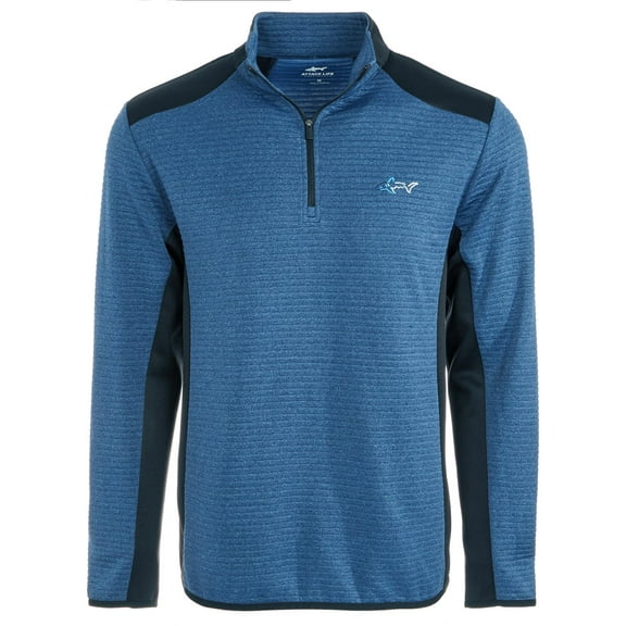 Greg Norman Mens Colorblock Long Sleeves 1/4 Zip Pullover Navy XXL