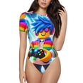 thumbnail image 1 of Rocae Roblox pour une Pièce Col Rond Manches Courtes Justaucorps pour Femmes Décontracté Basique Justaucorps Combinaison Quotidienne T-Shirts-Moyen, 1 of 7
