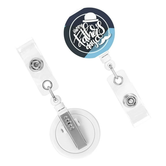 Happy Father'S Day 2025 Badge Reel Retractable Badge Clip Id Card Name Tags Holder Gifts For Nurse Teacher Office Employees Doctors