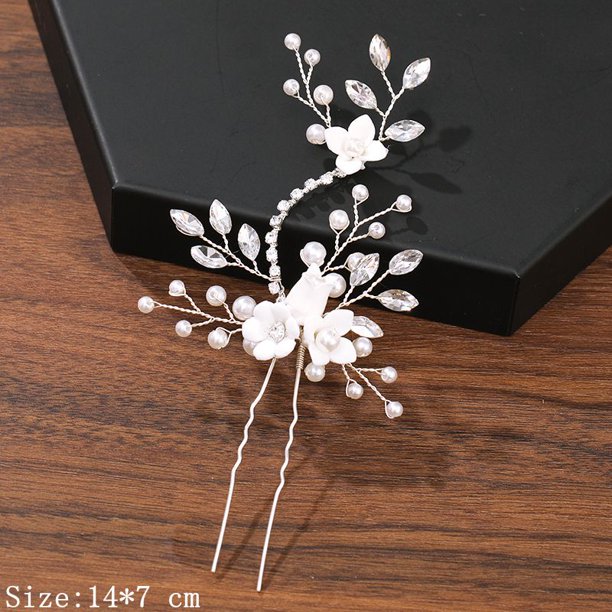 Horquillas para el cabello, accesorios para el cabello para mujer, accesorios de boda, pinzas para el cabello, joyería, perla, diamantes de imitación, flor, horquillas para el cabello, tocado Tan Jianjun unisex