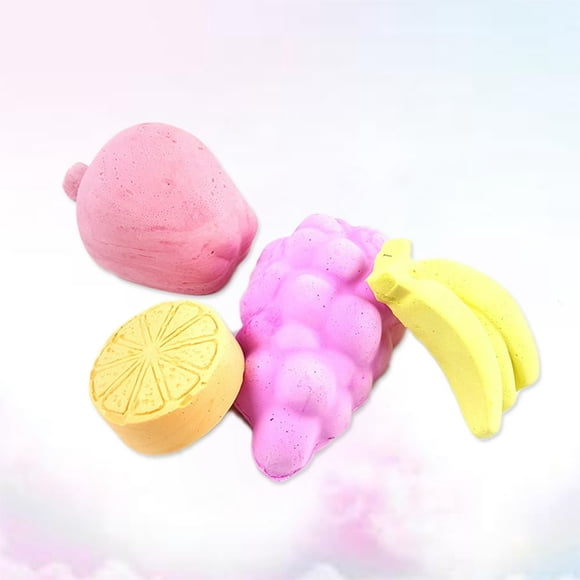 HLONK Zoa 4pcs Hamster Chew Stones Fruit Shape Teeth Grinding Block for Small Animals