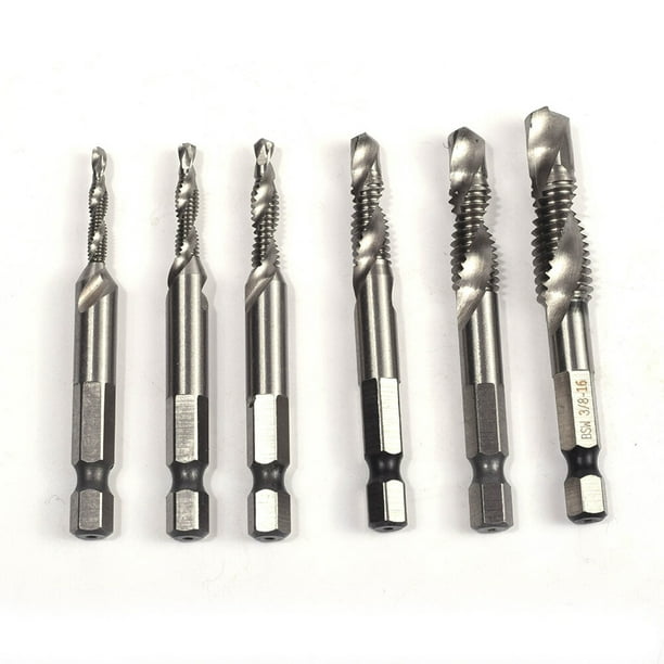 Juego De Brocas Para Grifo, 6 Uds., Vástago De 1/4 Pulgadas, 1/8 Pulgadas, 5/32 Pulgadas, 3/16 Pulgadas, 1/4 Pulgadas, 5/16 Pulgadas, 3/8 Pulgadas, Herramienta De Brocas Paraca