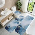thumbnail image 5 of Blue and Gold Marble Pattern Bathroom Rug Set 4 Piece,Includes Contour,Lid Cover,Bath Mat,Non-Slip Extra Soft Absorbent Washable, 5 of 5