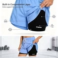 thumbnail image 4 of Yourumao Athletic Shorts for Women with Lining Drawstring Elastic Waist Running Shorts Mesh Lightweight Summer Shorts for Activewear, 4 of 9