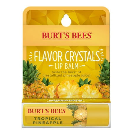 - Burt's Bees Flavor Crystals 100% Natural Lip Balm, Tropical Pineapple with Beeswax & Fruit Extracts - 1 Tube