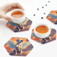 thumbnail image 7 of Fuzoiu Colorful Cloud Spotted Dog Print Leather Coasters Set,Drink Coasters Set of 6,for Tabletop Protection, Durable PVC Coasters,Home Décor and Housewarming Gift,Hexagon, 7 of 7