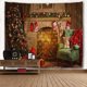 thumbnail image 5 of Tapiz de navidad, Navidad feliz navidad árbol ladrillo chimenea medias de pared colgantes tapices para la cama de la sala de estar dormitorio, 80x60 pulgadas, colorido Feliz Sencillez, 5 of 5