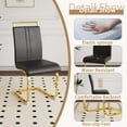 thumbnail image 6 of Set of 4 Modern Dining Chairs, High Back PU Faux Leather Upholstered Chair with Gloden Glossy Chromed Legs for Dining Room & Office, 6 of 6