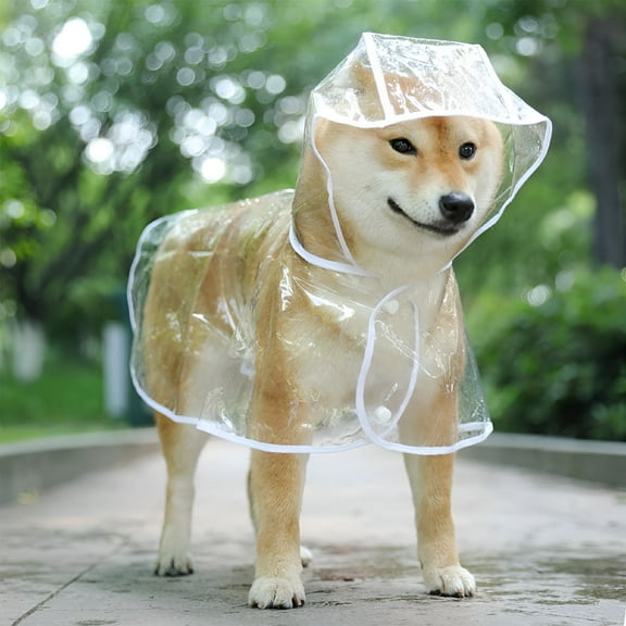 LAMIRO Dog Raincoat Hooded Leash Hole Waterproof Rain Coat Jacket Rainwear for Small Pet Cat Puppy