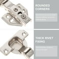 thumbnail image 3 of UPOUART 4Pcs Stainless Steel Concealed Hinges Full Overlay Soft Close for Cabinet Doors Silver, 3 of 7