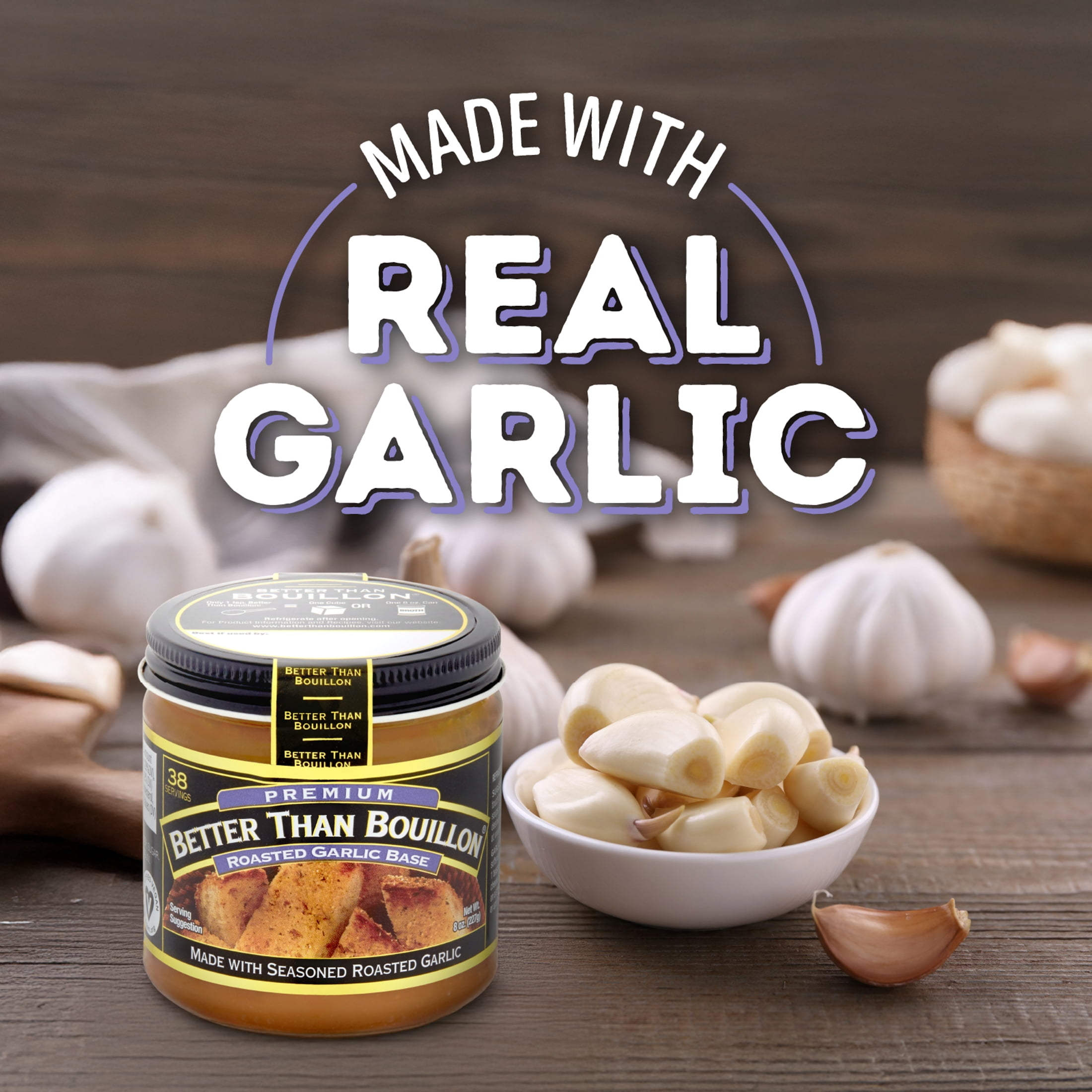 (6 pack) Better Than Bouillon Premium Roasted Garlic Base, Shelf-Stable, 8 oz Jar