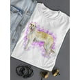 thumbnail image 3 of Irish Wolfhound On A Pink Spot T-Shirt Women -Image by Shutterstock, Female Large, 3 of 4