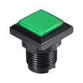 thumbnail image 4 of Juego de botón pulsador 34x34 cuadrado 12V interruptor pulsador iluminado LED con microinterruptor para juegos de video de arcade verde 5 piezas, 4 of 5
