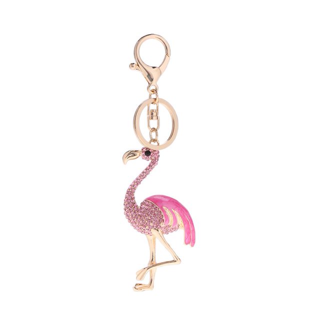 Animal pájaro llaveros para coche Rhinestone bolsa colgante mujeres llavero (rosa) Likrtyny Para estrenar