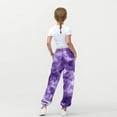 thumbnail image 4 of Hurxie Girls Tie Dye Sweatpants with Side Pockets for Summer Purple,5 Year, 4 of 7