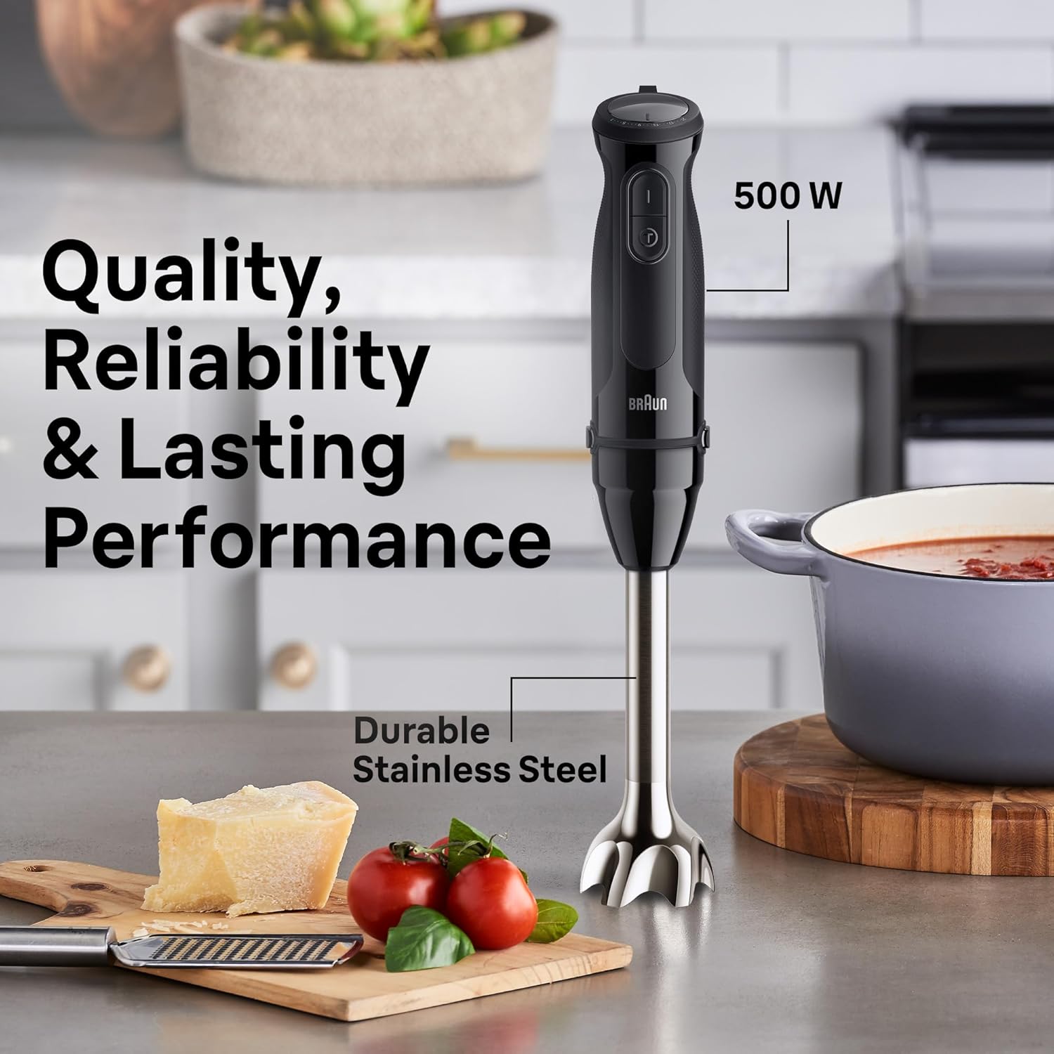 MQ50001M Vario Hand Blender – 21-Speed Immersion Blender with PowerBell VPlus, TurboBoost & EasyClick Systems for Smoothies