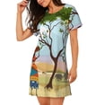 thumbnail image 2 of Easygdp African Women Camisón de manga corta para mujer, informal, estampado, 2 of 6