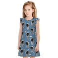 thumbnail image 1 of Fotbe Astronaut Vestido de Dormir para Niñas de 3 a 10 Años, Mangas Cortas, Estilo Princesa, Pijama Camisón con Mangas Voladas-Small, 1 of 6