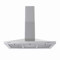 36" Wall Mount Range Hood 450CFM 120V - Stainless Steel with 3-Speed Control & LED Light