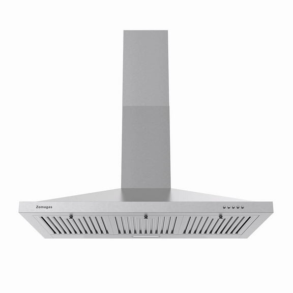 36" Wall Mount Range Hood 450CFM 120V - Stainless Steel with 3-Speed Control & LED Light
