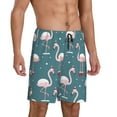 thumbnail image 2 of Gaeub Flamingo Printed Men's Short Pajama Pants, Lightweight Lounge & Sleep Bottoms Keep You Cool - Medium, 2 of 9