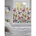 thumbnail image 3 of Colorful Butterfly Bathroom Window Curtain, Elegant Pastoral Butterflies Rustic Watercolor Light Filtering Coffee Kitchen Curtains, Bedroom Living Room Curtains 2 Panel 84"x45", 3 of 6
