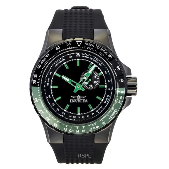 Invicta Aviator Black Silicone Strap Black Dial Quartz 49731 100M Men's Watch