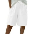 thumbnail image 2 of TMOYZQ Women Casual Shorts Quick Dry Lightweight Comfy Elastic Waist Shorts Summer Beach Vacation Pull On Lounge Shorts with Pockets, 2 of 9