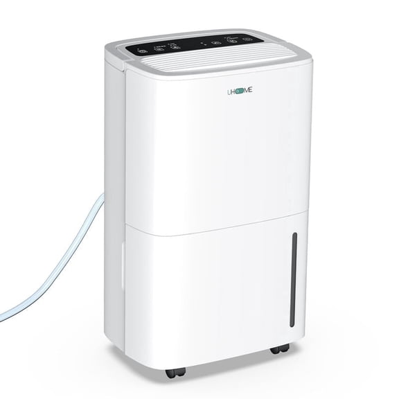 150 pt. 5,000 sq. ft. Dehumidifier in Whites with Pump, Quietly Remove Moisture, Auto Defrost, Dry Clothes, 24-Hour Timer