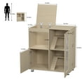 thumbnail image 3 of Pefilos 33" H Wood Guinea Pig Hutch Large Hamster Cage, Animal Cage for Rat, 4-Tier Indoor Small Animal Pet House with Storage Cabinet, Dark Beige, 3 of 7