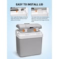 thumbnail image 4 of Astroai Enfriador Eléctrico De 24 Litros 12v Cc Eléctrico Cooler Portátil Eléctrico Hielera Camping Hielera Portátil Neveras Portátiles Mini Refrigerador Freezer Gris Para Autos Enchufe Dc, 4 of 6