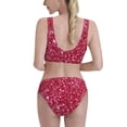 thumbnail image 3 of Picia Pink Glitter Women's High Waisted Bikini Scoop Neck Swimsuit Two Pieces Bathing Suit-Large, 3 of 8