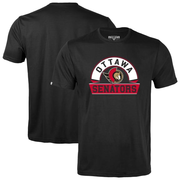 Youth Levelwear  Black Ottawa Senators Little Richmond Banner Arch T-Shirt