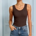 thumbnail image 6 of vigerkar Womens Sleeveless Crewneck Ribbed Tank Tops Casual Basic Summer Top Slim Fitted Racerback Shirts (Brown, XXL), 6 of 7