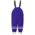 thumbnail image 4 of Toddler Rain Pants Toddler Kids Solid Waterproof Bib Pants Proof Windbreak Rain Pants with Reflective Tape Purple 5 Years-6 Years, 4 of 4