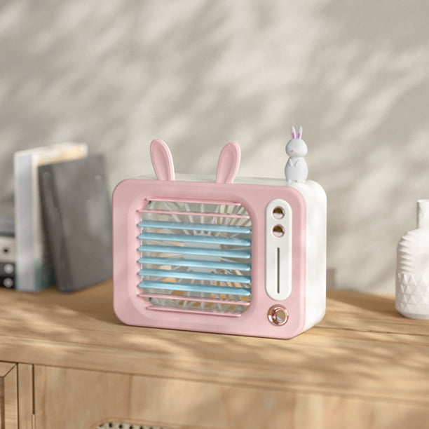 Fiudx Ofertas Relámpago Worry-Bunny-Mini Ventilador De Refrigeración Para Aire Acondicionado, Portátil, Para Exteriores, Pequeño Enfriador De Gas, Ventilador De Pulverización Recargable Por Usb