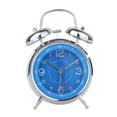 thumbnail image 1 of Reloj despertador retro con doble campana, acabado clásico en color azul cromado, 1 of 1