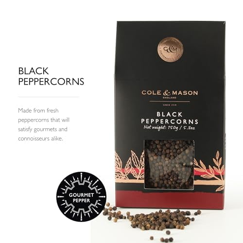 Cole & Mason Gourmet Spice Refill Box - Pairs Well with Chicken, Beef, Pork & More - Peppercorn Refill for Salt & Pepper Mill Grinder - Sea Salt & Black Pepper 15.9 Oz Box Set